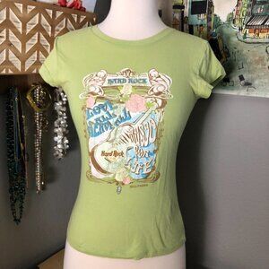 Y2K Hard Rock Cafe Hollywood Graphic Ringer T Shirt